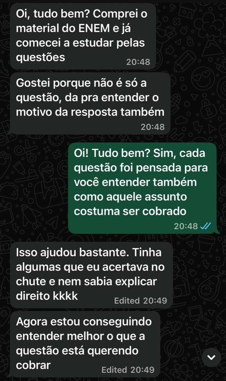 Depoimento de aluno do Nota1000 I.A