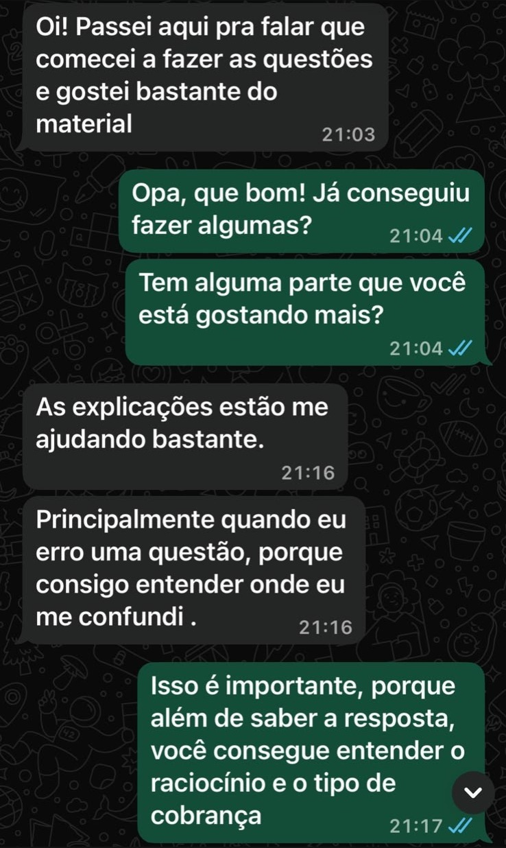 Depoimento de aluno do Nota1000 I.A