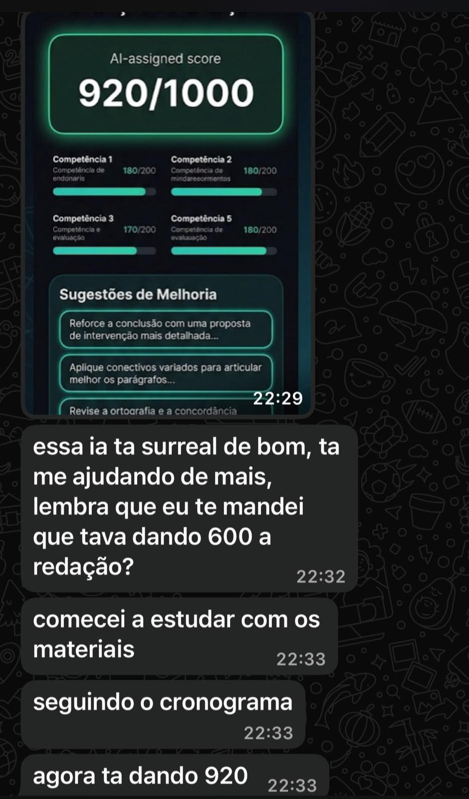 Depoimento de aluno do Nota1000 I.A