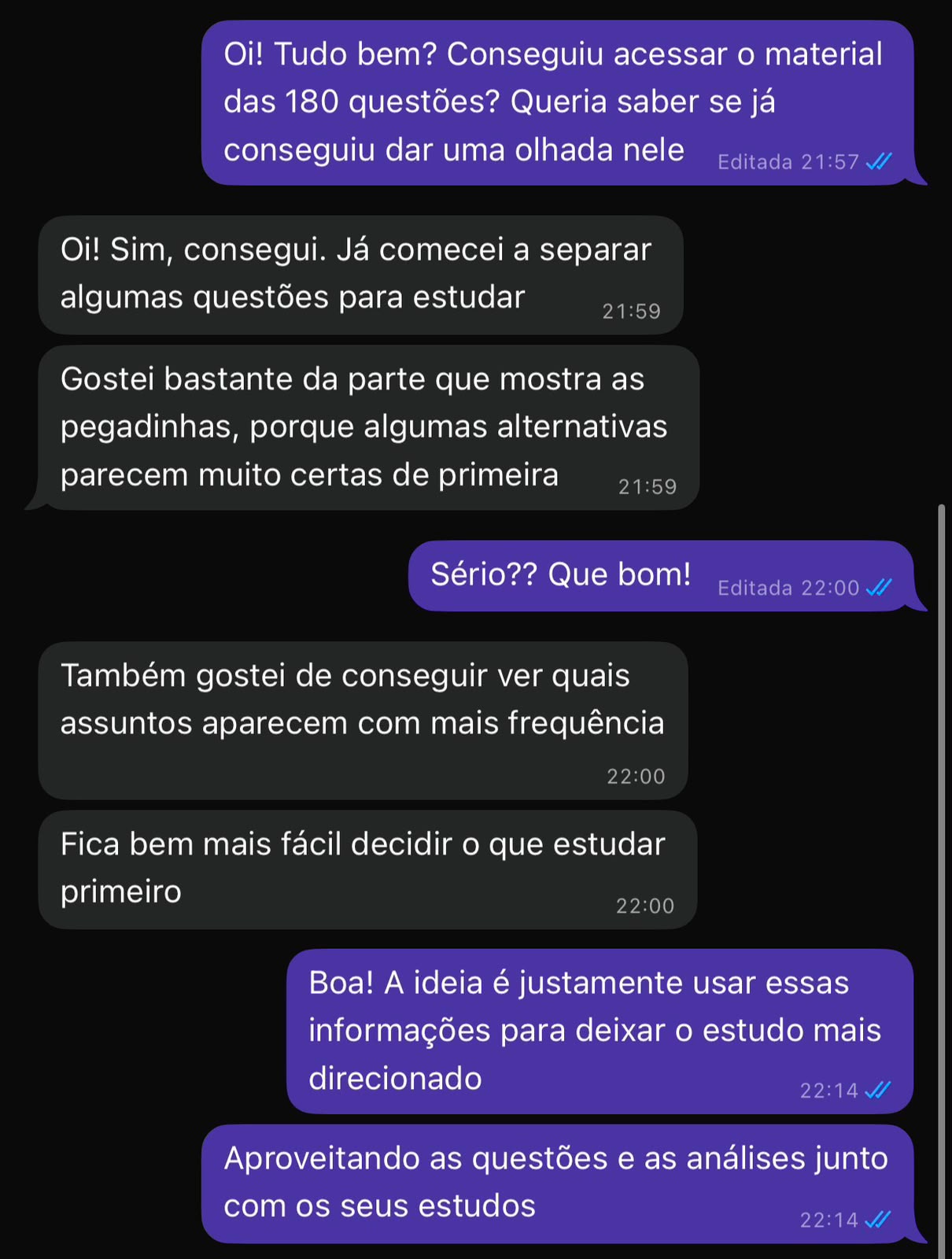 Depoimento de aluno do Nota1000 I.A